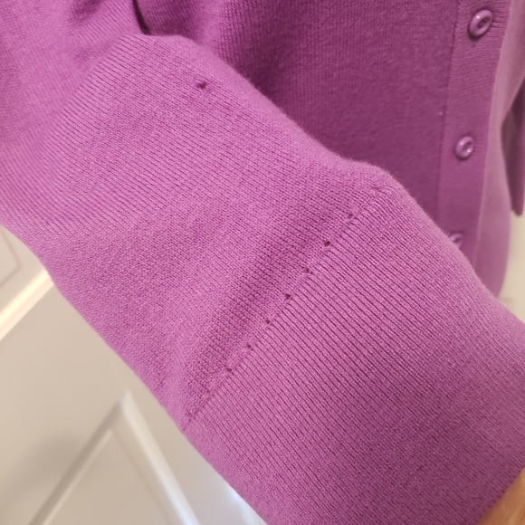 Kate Spade Purple Wool Cardigan Embellished neckline Small - Picture 12 of 12